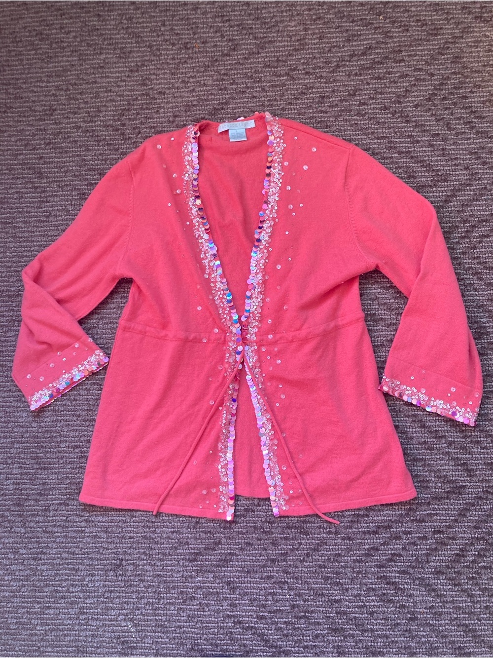 Y2K 90s Rebecca Taylor 100% cashmere embellished sequin coquette fairy Sharpay